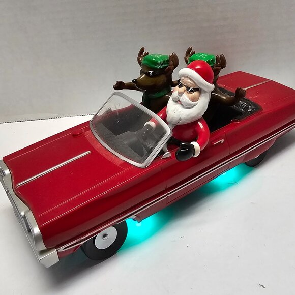 Santa Christmas GEMMY Low Rider Impala Car with 2 Reindeer Animated Light Music - Picture 15 of 15